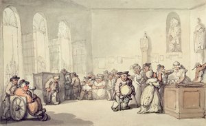 ポンプ室、「バスのシーン」、1795年頃（トイレと紙とペンとインク） 作： Thomas Rowlandson